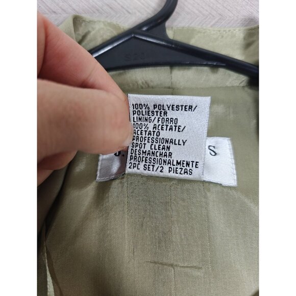 JR Nites By Caliendo Womens Beaded Satin Embroidered Blazer Jacket Size 8 Green - Picture 4 of 8